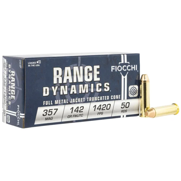 Fiocchi 357F Range Dynamics 357Mag 142gr Full Metal Jacket Truncated Cone 50 Per Box
