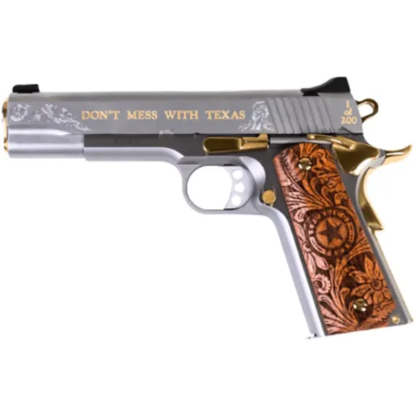Cnc Firearms CNCTEX1911 1911 Texan 45 ACP 7+1 5" Stainless Texas Mesquite Grip Pistol
