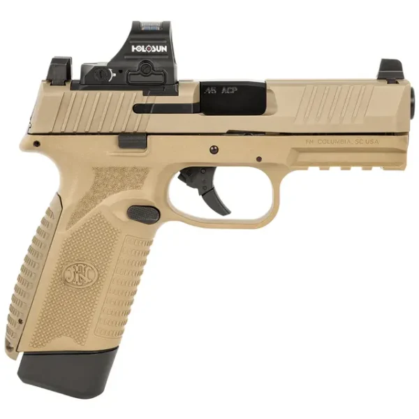 FN 545 MRD 45 ACP FDE Semi Automatic Handgun with Holosun 407C Red Dot