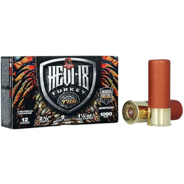 HEVI-Shot HEVI-18 TSS Turkey 12 Gauge 2.75" 1 1/4 oz Tungsten 9 Shot 5 Per Box